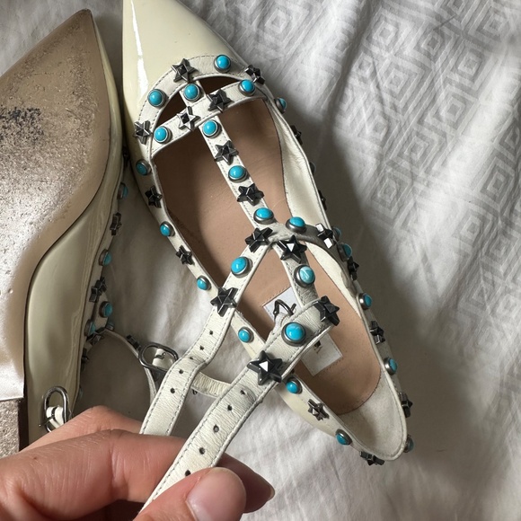 VALENTINO GARAVANI Patent Rockstud Rolling Cage Ballerina - 36.5 - Picture 6 of 6